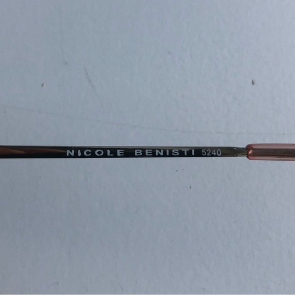 NICOLE BENISTI frameless sunglasses, rose lens with embellishment. BEAUTIFUL! - Picture 5 of 10